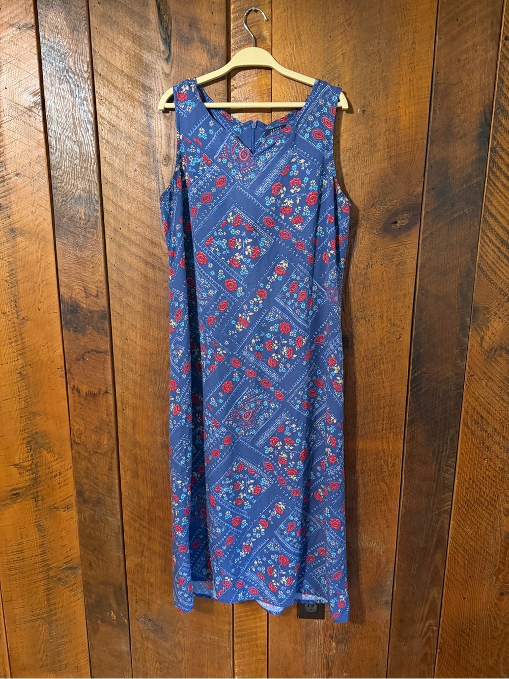 Vintage 90s Crazy Horse Liz Claiborne Patchwork Calico Floral Maxi Dress 14 Boho